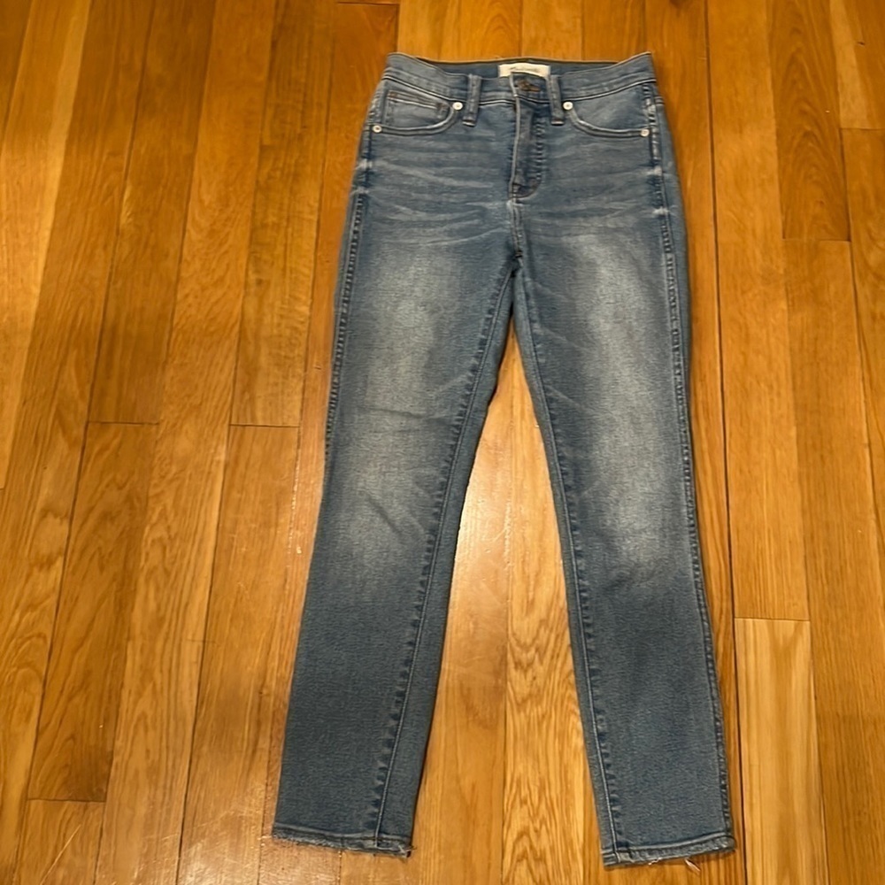 MADEWELL 10” High -rise skinny crop jeans size 23.